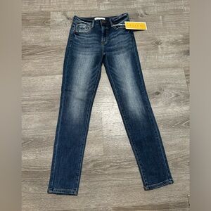 Risen Mid Rise Dark wash Ankle Skinny Leg Jeans